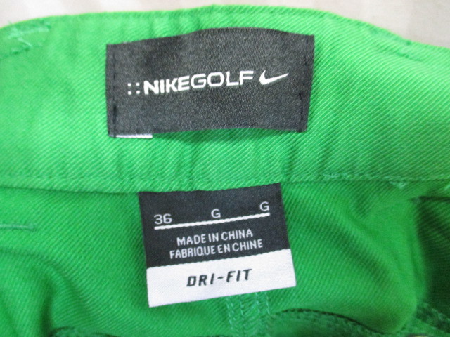 ナイキゴルフ　NIKE GOLF DRI FIT　メンズストレッチパンツ　メンズW36　グリーンパンツ　デニムジーンズ型ゴルフパンツ　スラックス10201_画像5