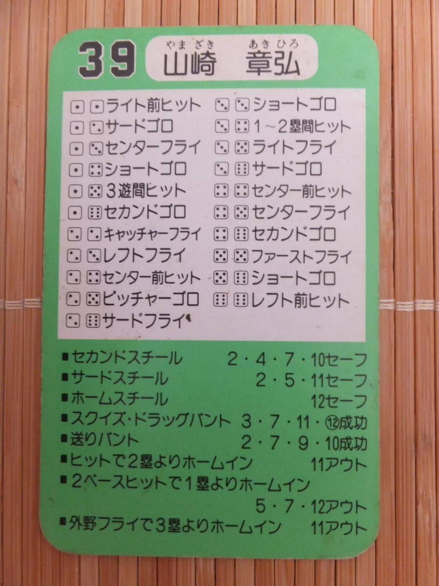 タカラ プロ野球カードゲーム 62年 読売ジャイアンツ　山崎 章弘（1枚）_画像2