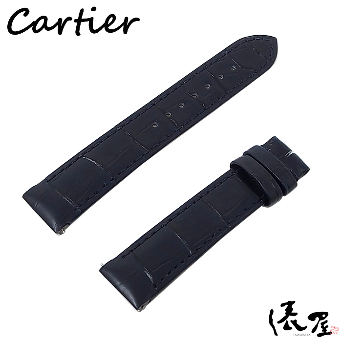 【カルティエ】純正ベルト 17.5mm 未使用 ネイビー クロコダイル メンズ 時計 Cartier 俵屋