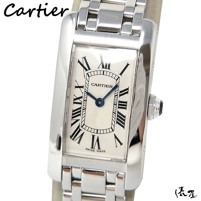 【カルティエ】タンクアメリカン SM OH済 極美品 ホワイトゴールド レディース 腕時計 Cartier Tank americaine 俵屋_画像1