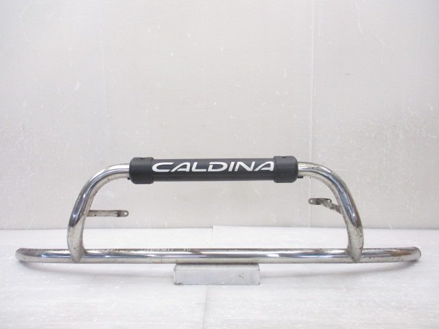 即決 CALDINA カルディナ ST191 純正 オプション フロント バンパー ガード ステンレス製 (B035928)_画像1