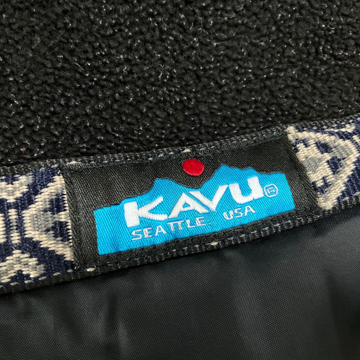 KAVU カブー　フリース　シャツ　スウェット　M ワンポイント　胸ポケット　黒　ブラック　アウトドア　キャンプ　フェス　日本製