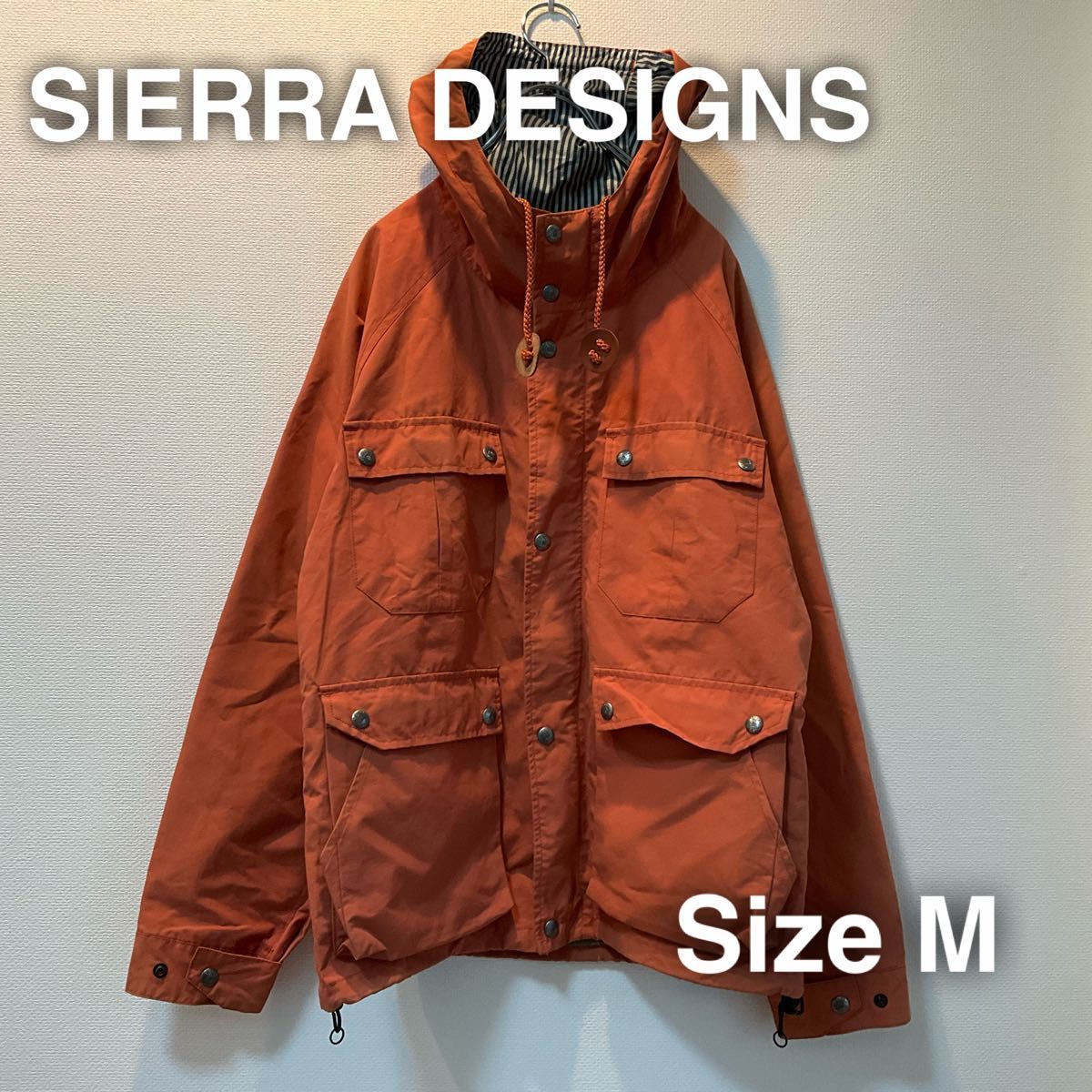 SIERRA DESIGNS シェラデザイン　M マウンテンパーカー　オレンジ　アウトドア　キャンプ　フェス　登山　フード　