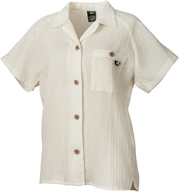 ミレー (MILLET) 和紙 プラス シャツ 半袖 Mサイズ レディース ナチュラル 胸ポケット アウトドア