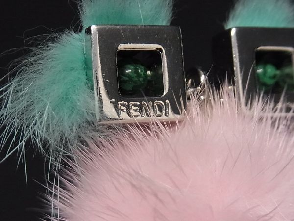 # ultimate beautiful goods # FENDI Fendi 7AR559 сhick mink fur key holder key ring bag charm light pink series × silver group AQ1330