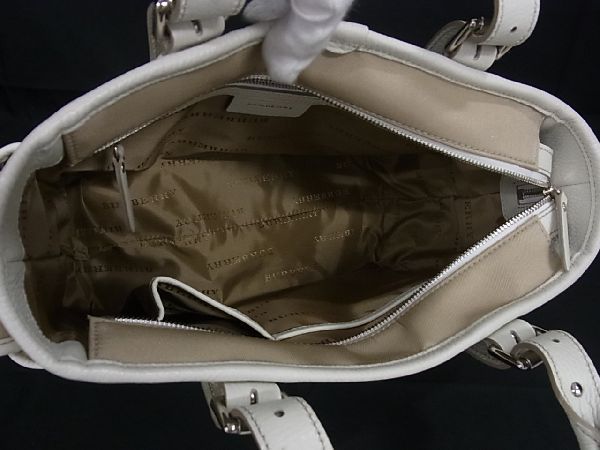 ■極美品■ BURBERRY バーバリー ナイロン チェック柄 ハンドバッグ トートバッグ レディース ベージュ系 AR7461_画像7