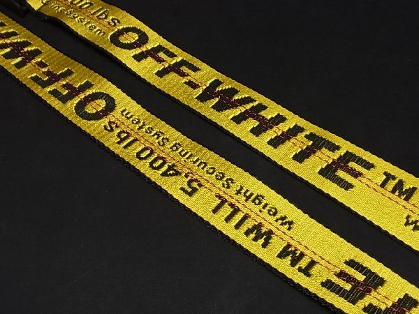 ■極美品■ Off-White オフホワイト インダストリアル ポリアミド×ポリエステル ベルト メンズ レディース イエロー系 AR5728_画像4