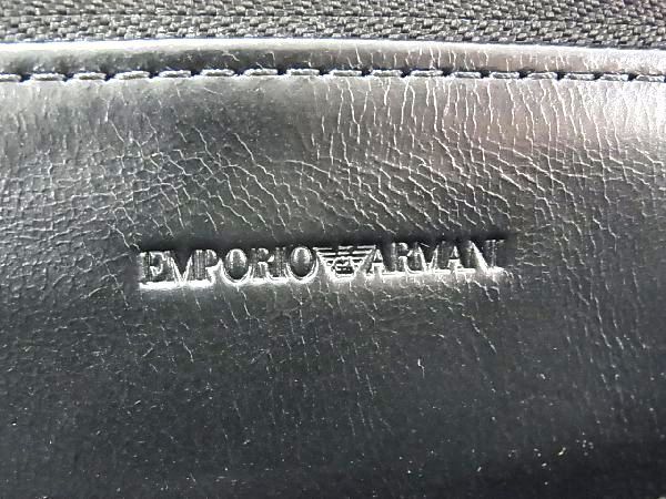 ■新品同様■ EMPORIO ARMANI エンポリオアルマーニ デニム×レザー クラッチバッグ セカンドバッグ ネイビー系×ブラック系 BE5063_画像8