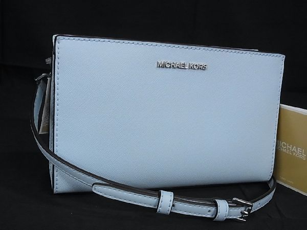 ■新品■未使用■ MICHAEL KORS マイケルコース レザー クロスボディ ショルダーバッグ 斜め掛け レディース ライトブルー系 BF2888