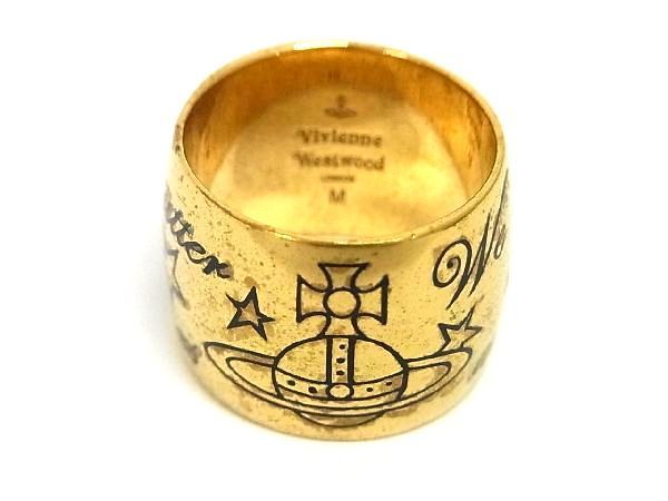 1円 Vivienne Westwood ヴィヴィアン オーブ リング 指輪 アクセサリー サイズM (約14号) メンズ レディース ゴールド系 AR7831_画像1