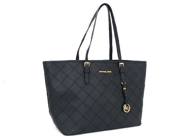 1円 ■新品■未使用■ MICHAEL KORS マイケルコース PVC トートバッグ ショルダーバッグ レディース ブラック系 AQ8698_画像1