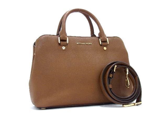 1円 ■美品■ MICHAEL KORS マイケルコース レザー 2WAY ハンドバッグ ショルダーバッグ レディース ブラウン系 AQ8781_画像1