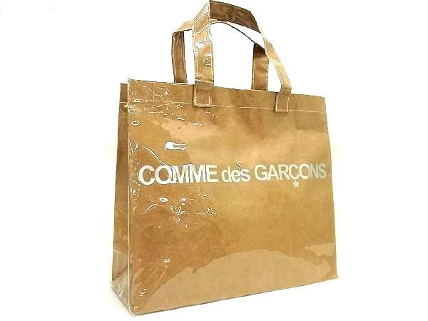 1円 ■極美品■ COMME des GARCONS コム デ ギャルソン PVC トートバッグ ハンドバッグ レディース ブラウン系 AT0224_画像1