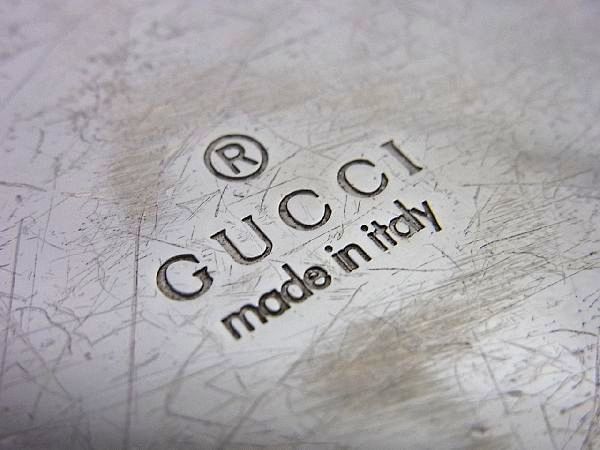 1円 GUCCI グッチ レザー シルバー金具 ベルト レディース メンズ ブラック系 AQ9965_画像4