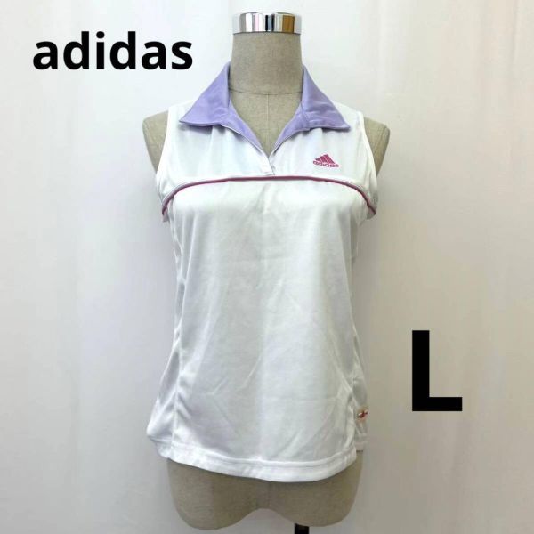 adidas アディダス　ゴルフウェア　ポロシャツ　スポーツ　L_画像1