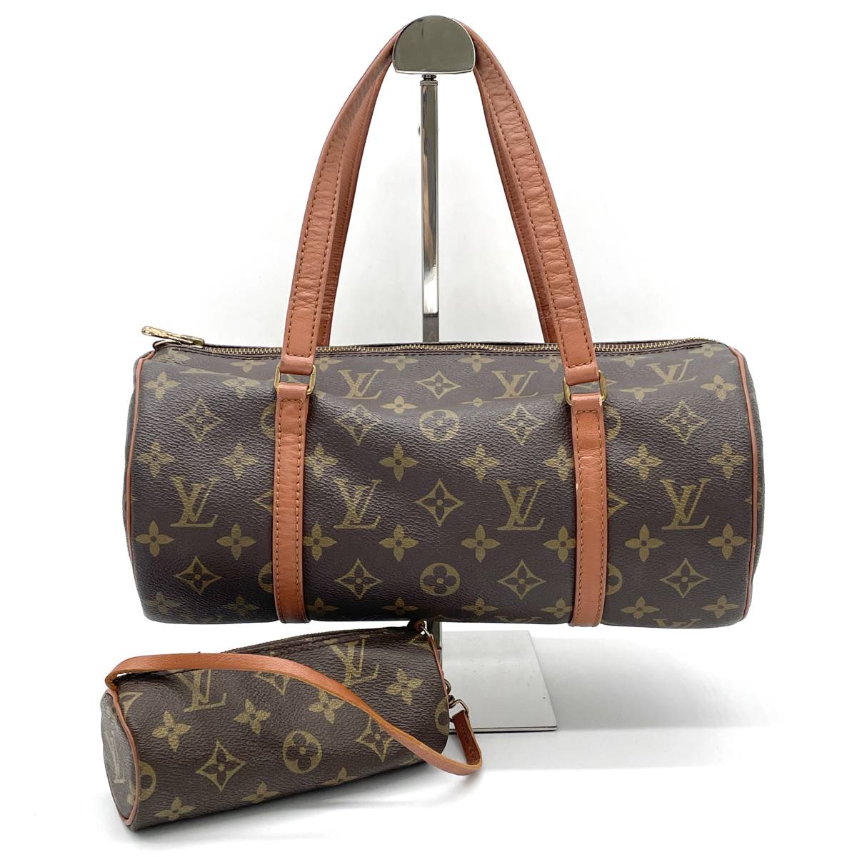 1円 良品 LOUIS VUITTON ルイヴィトン モノグラム パピヨン30 筒型