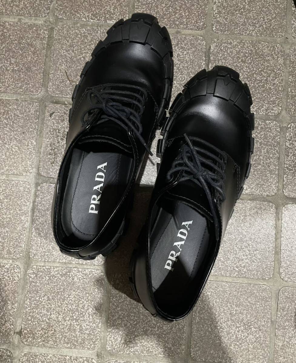 prada 19aw 2019fw レザーシューズ 革靴 ダービーシューズ タイヤソール アーカイブ　26.5 26.0 5ハーフ_画像2