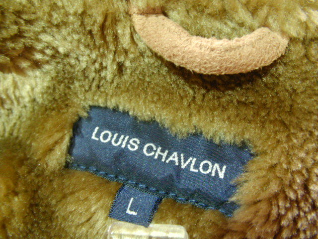 ssy7449 LOUIS CHAVLON ■ ムートン風 コート ■ ジャケット アウター ブラウン系 裏ボア カジュアル Lサイズ_画像9