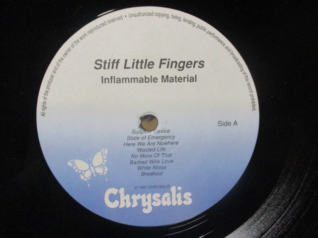 STIFF LITTLE FINGERS スティッフ・リトル・フィンガース INFLAMMABLE MATERIAL インフレーマブル・マテリアル LP '97再発 MADE IN EEC_画像2