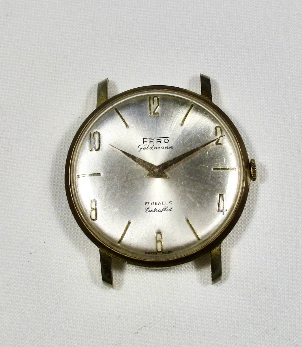 ☆ 金張　紳士用腕時計　FERO Feldman スイス　1950年代