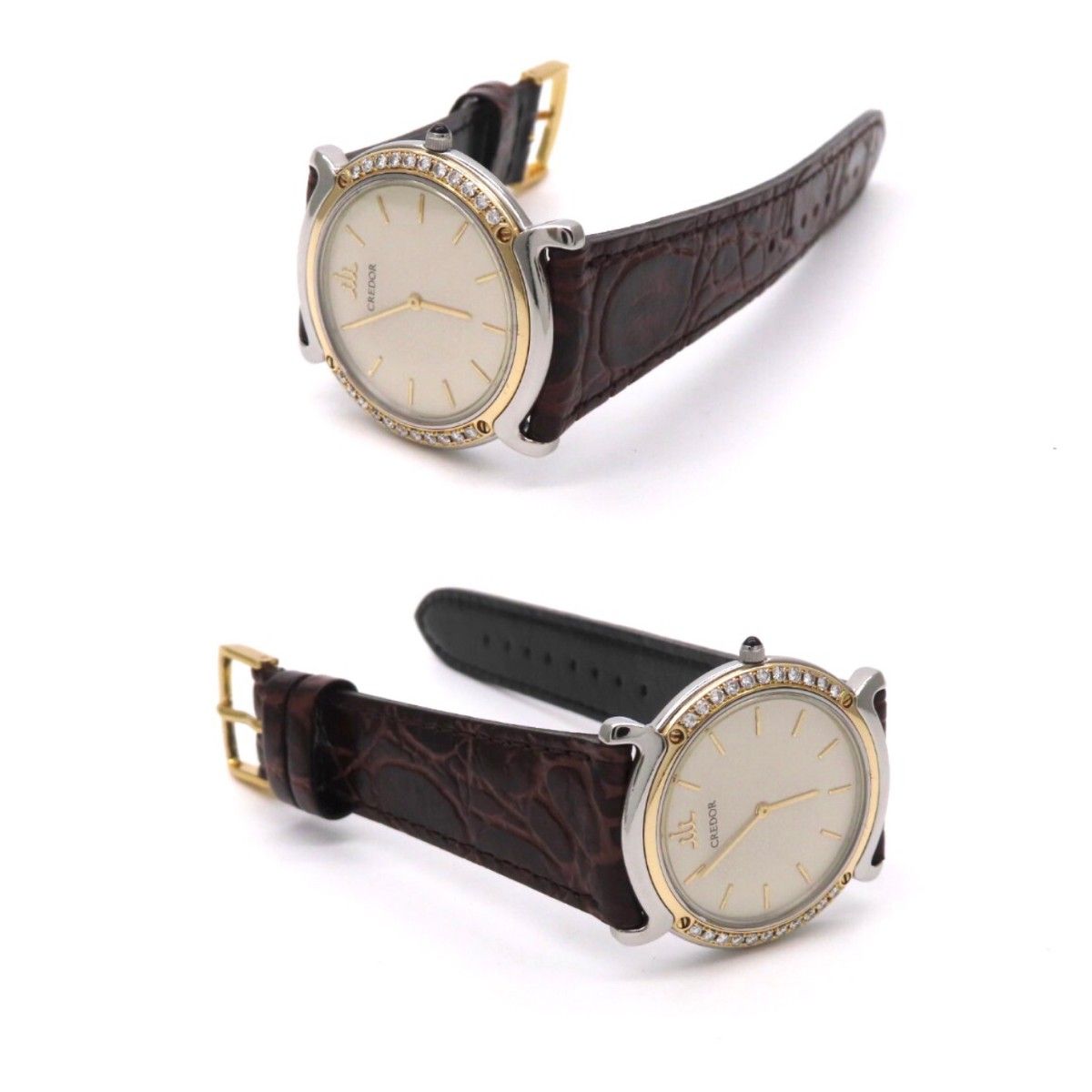 SEIKO】セイコー 時計 'リネアクルバ' ダイヤモンドベゼル コンビ