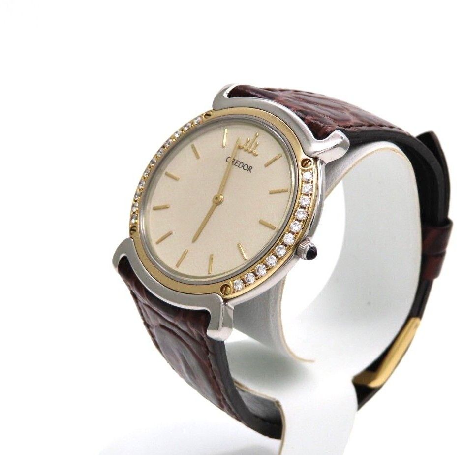 SEIKO】セイコー 時計 'リネアクルバ' ダイヤモンドベゼル コンビ
