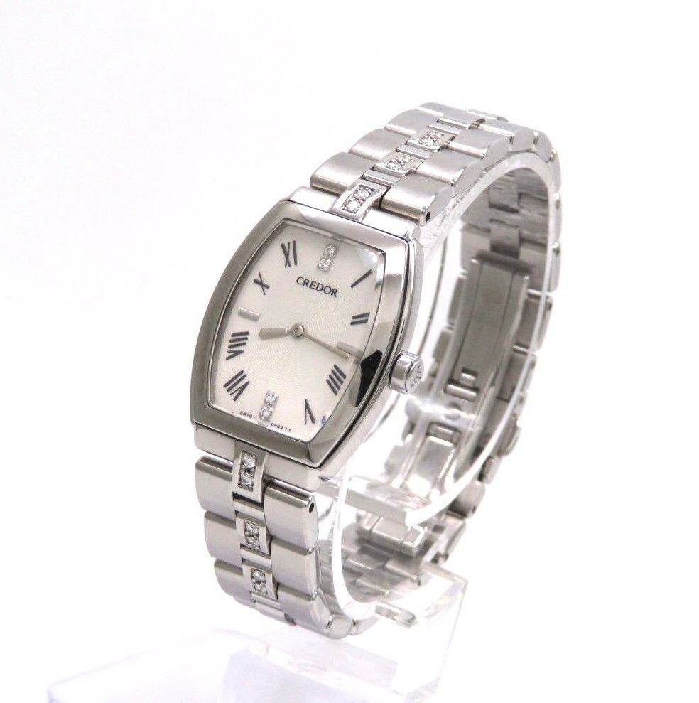 【SEIKO】セイコー 時計 ’クレドールアクア’ 16Pダイヤモンド ホワイト レディース ☆極美品☆