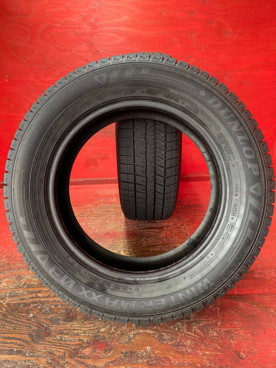 225/60/R17 99Q DUNLOP WINTERMAXX 03 製造年2020, 2本 80% バリ山 *57A_画像9