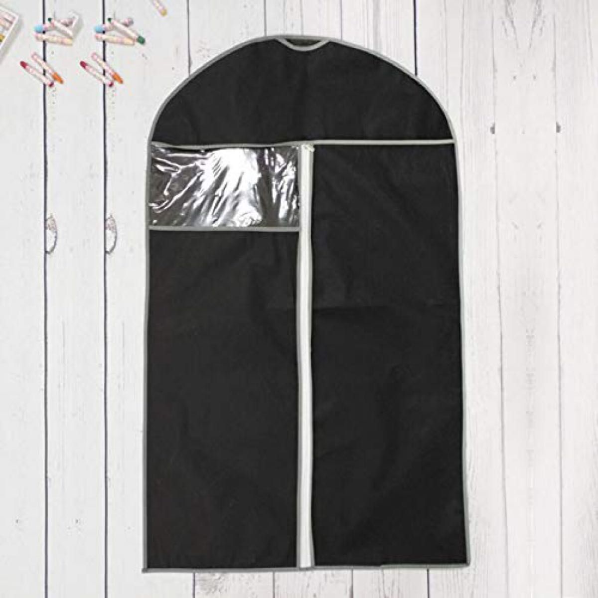 洋服収納袋　洋服カバー　スーツカバー　4枚セット　Black　120x60cm