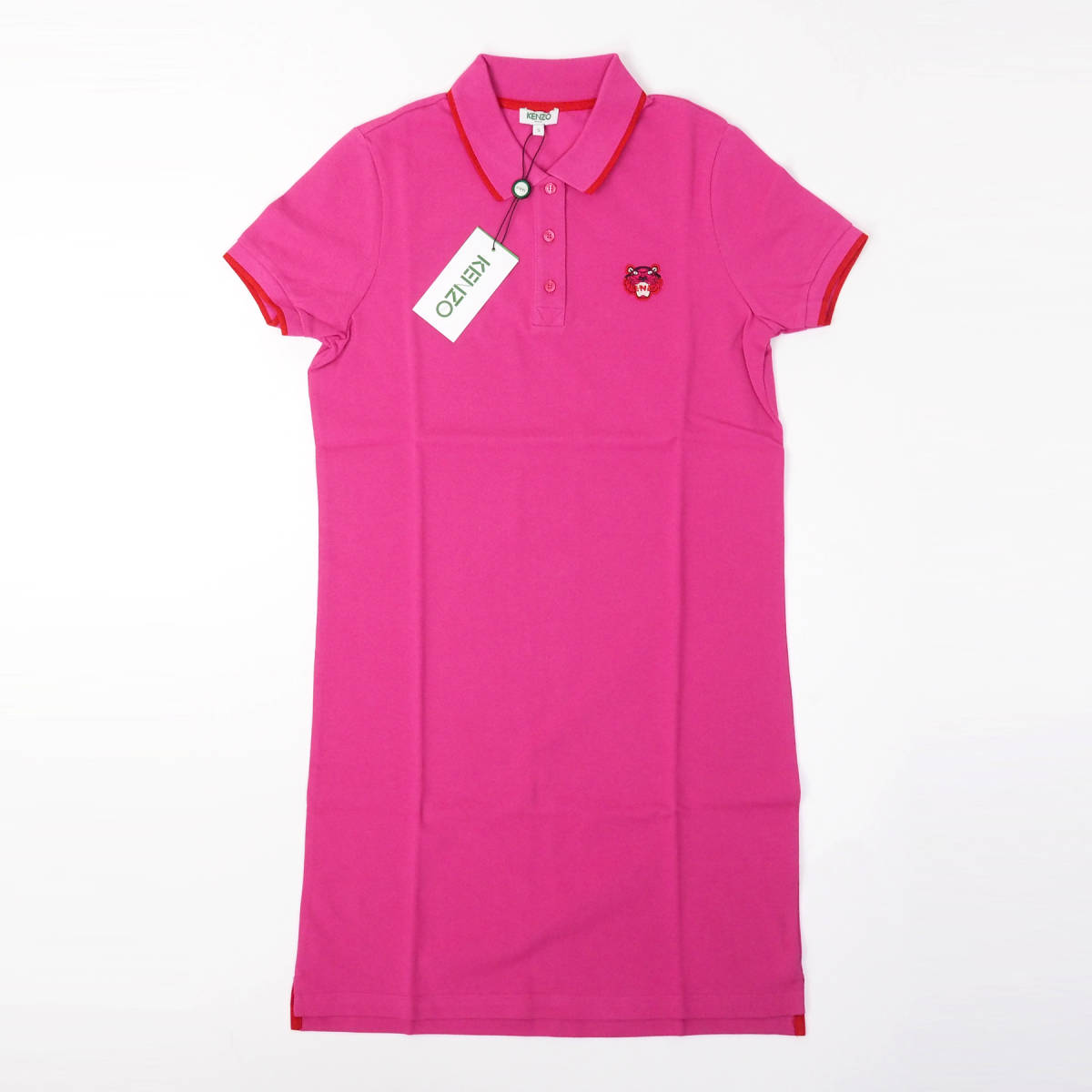 新品正規品 KENZO ケンゾー ブランド ロゴ 半袖 レディース Tシャツ ワンピース ポロシャツ ピンク S_画像1