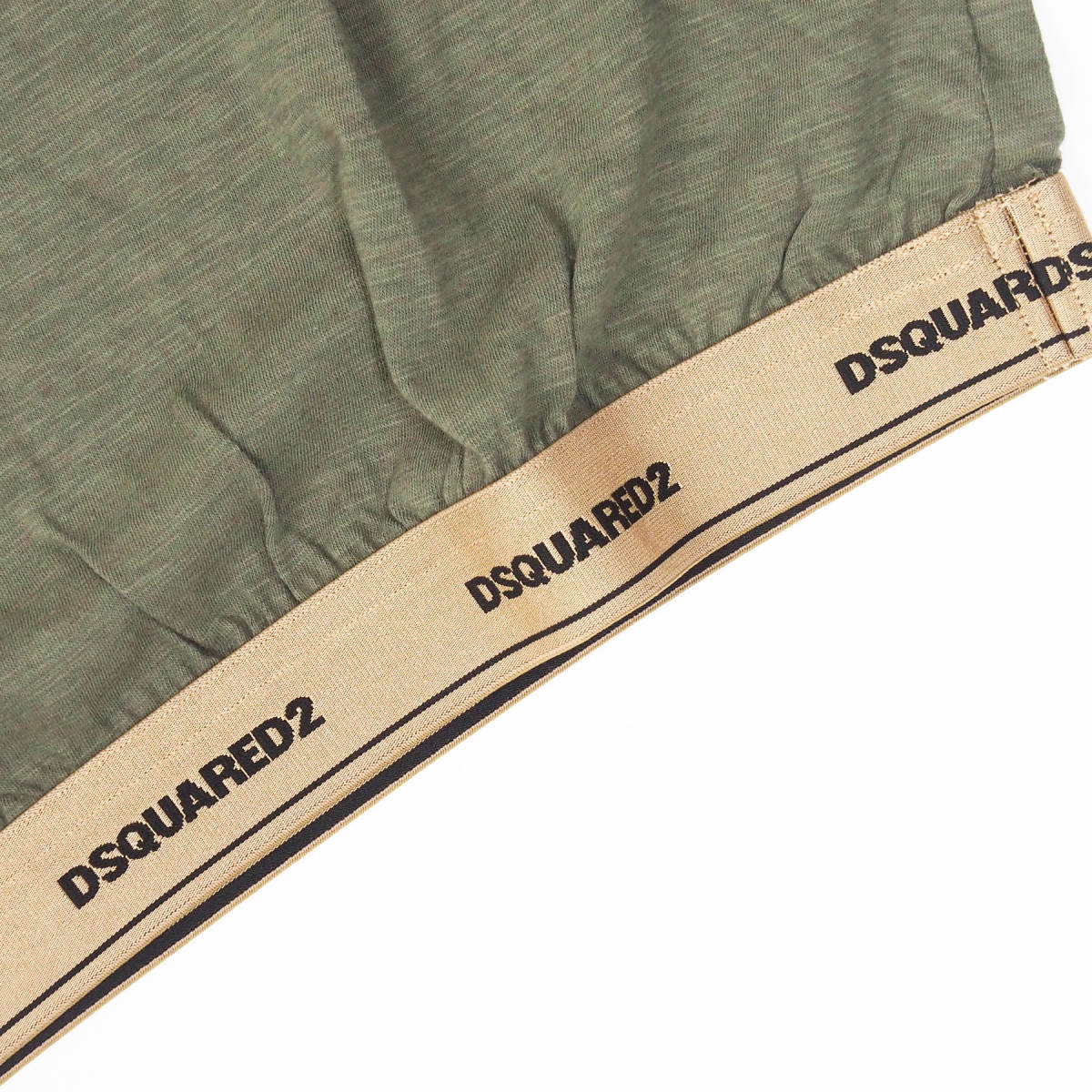 新品正規品 DSQUARED2 ディースクエアード ポケット テープ ロゴ ロンT 長袖Tシャツ ミニタリーグリーン M_画像5