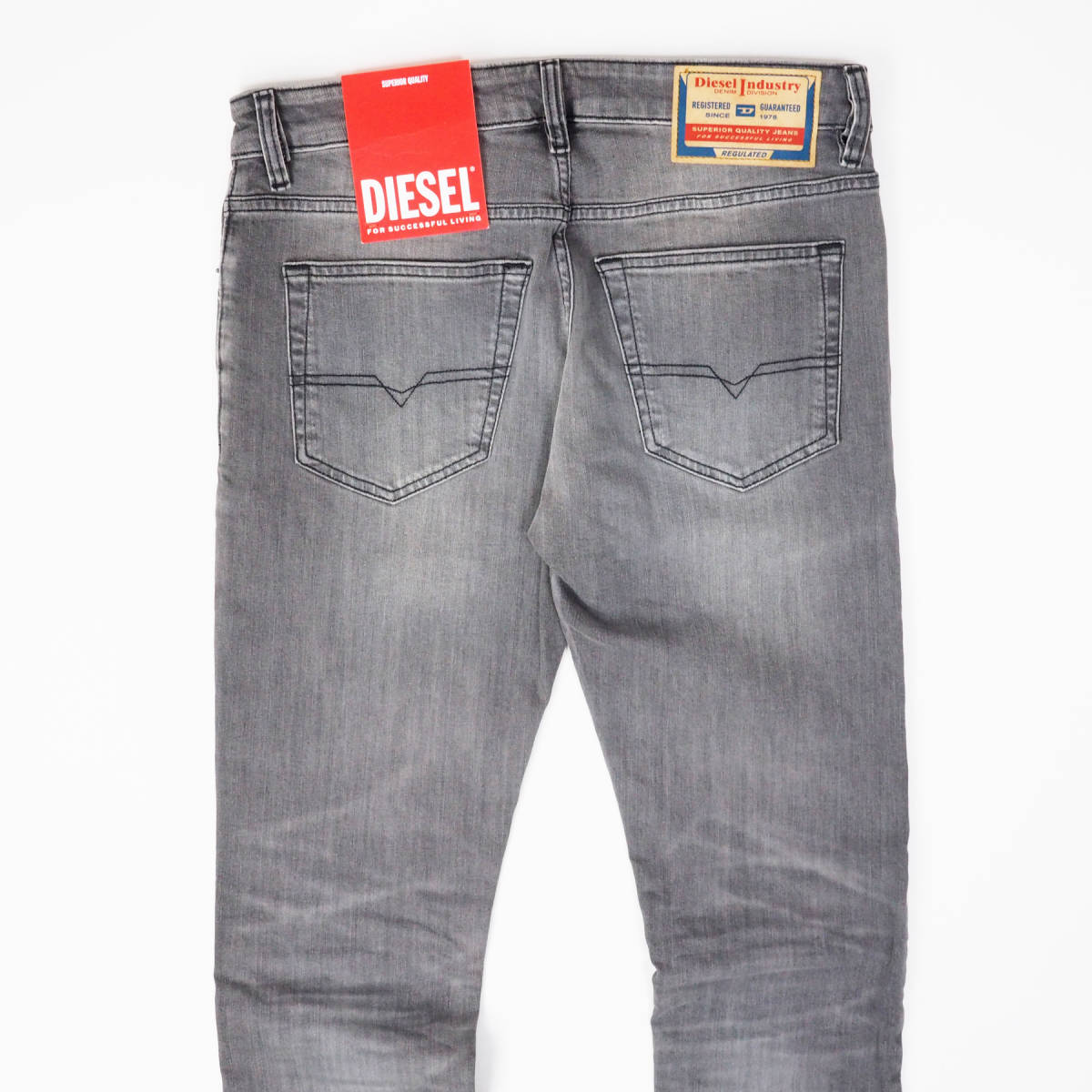 新品正規品 DIESEL ディーゼル D-LUSTER 0BJAX メンズ テーパード ストレッチ グレー デニム W33_画像4