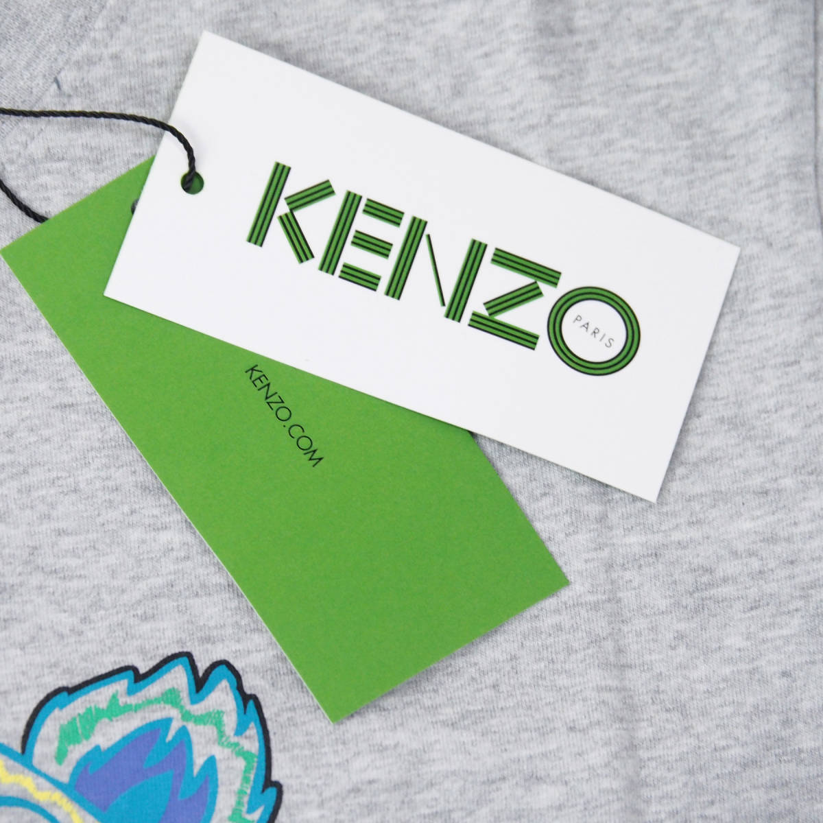 新品正規品 KENZO ケンゾー タイガー ロゴ プリント メンズ ユニセックス 半袖 クルーネック Tシャツ グレー×ピンクロゴ size XL e-809の画像4