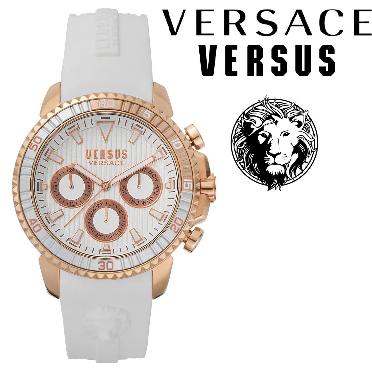 宅配 ヴェルサスVERSUSヴェルサーチェ50m防水 ヴェルサーチVERSACE