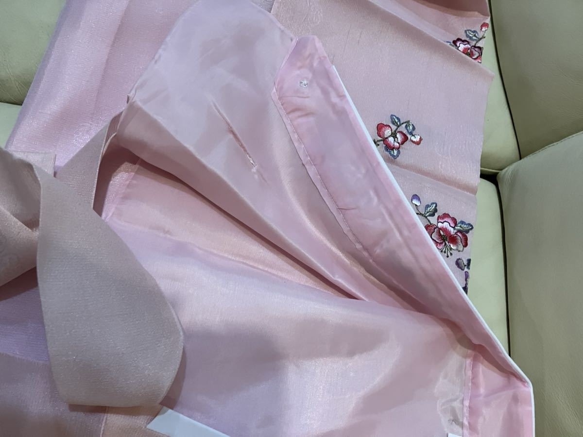 チマチョゴリ韓服ピンク刺繍入り_画像4