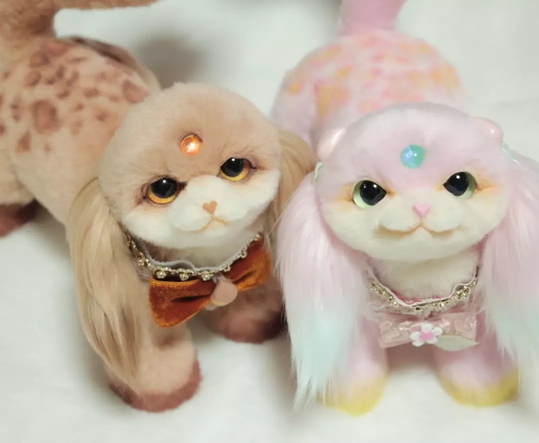 ピーチカーバンクル＊幻獣＊ぬいぐるみ＊アートドール＊ハンドメイド＊テディベア＊ doll animal artdoll _画像6