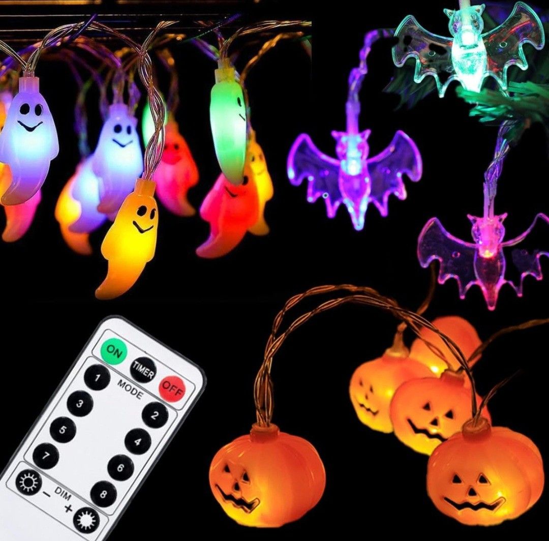 ★限定1点★ハロウィン イルミネーション 飾り かぼちゃ led 60球 おばけ こうもり ハロウィンパーティー