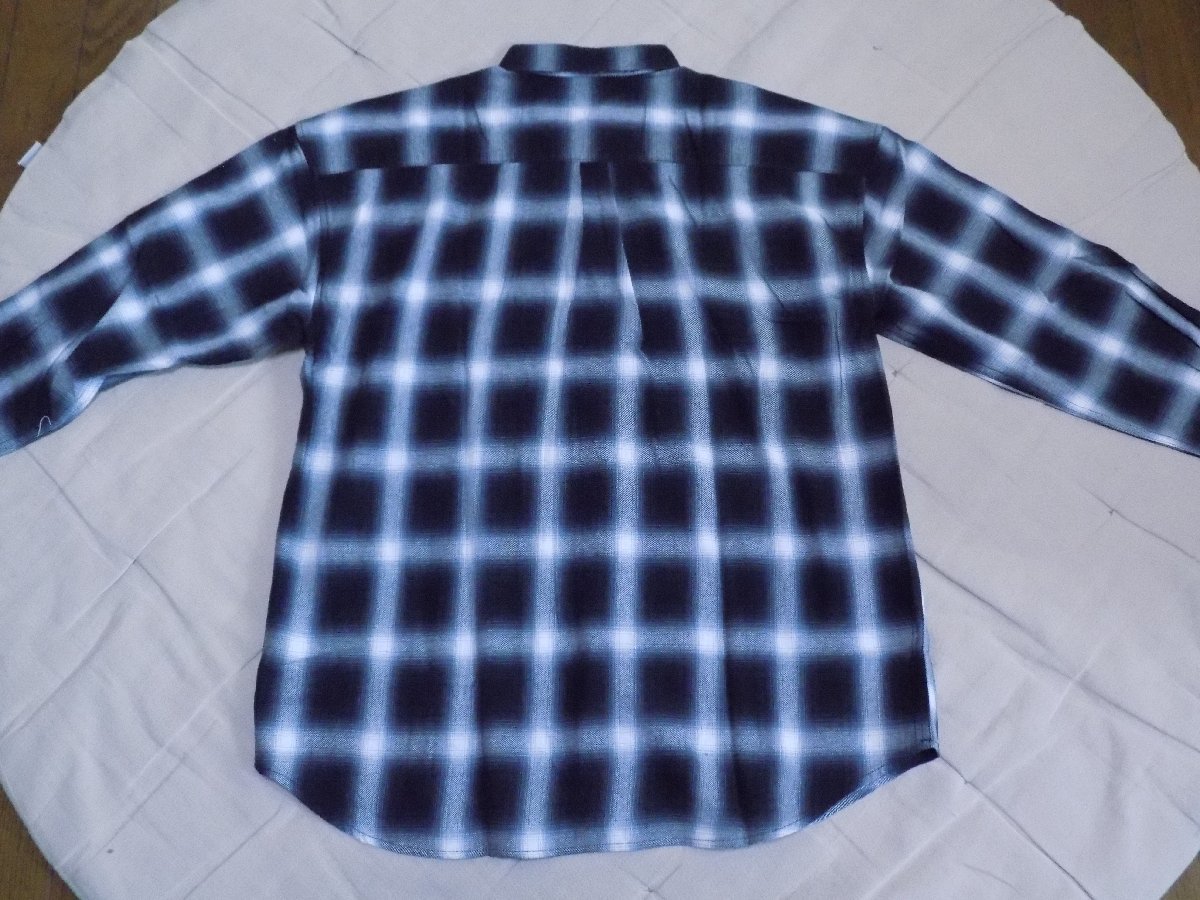 新品 オンブレチェックシャツ L 黒x白 オンブレ グランジ 新品 オンブレチェックシャツ L 黒x白 オンブレ グランジ