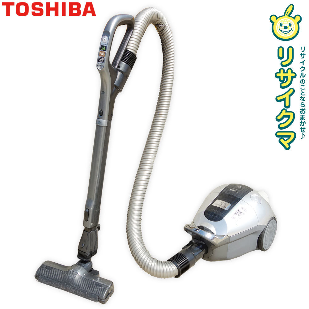 【中古】M▽東芝 掃除機 電気掃除機 電気クリーナー 2016年 紙パック式 キャニスター式 集じん容積1.4L シルバー VC-PG312S (26993)