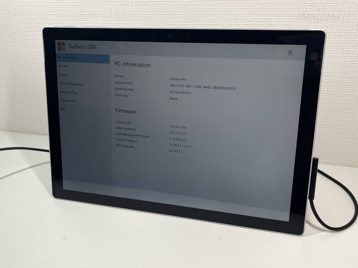 マイクロソフト Surface Pro5 1796 i5-7300u 256gb 8gb 12.3インチ BIOS - OK
