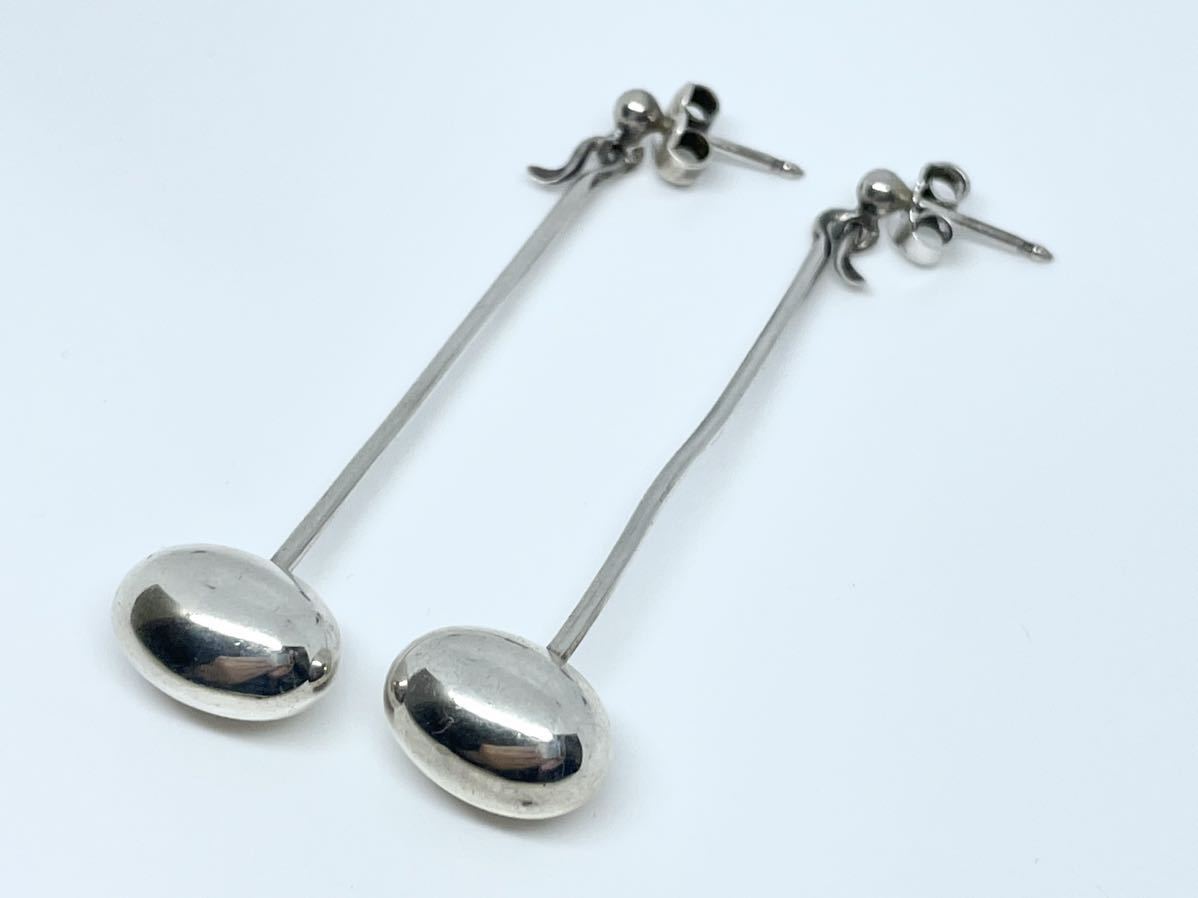 希少 レア GEORG JENSEN Dew Drop Silver Earrings ジョージジェンセン デュウドロップ シルバーボール ピアス シルバー 925 正規品_画像3