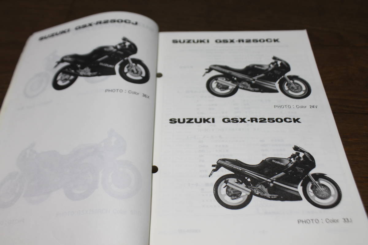 スズキ　GSX250R　GJ72A　パーツカタログ　パーツリスト　9900B-68022-020　1989.4　_画像5