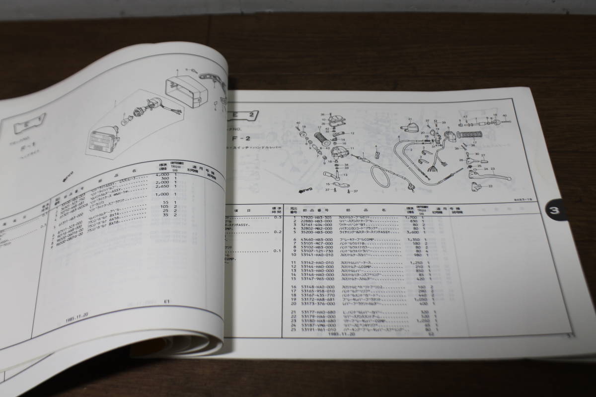 Honda TRX200SX ② TE03E parts catalog parts list 11HB3GJ2 A10008511 2 version S60.11.20