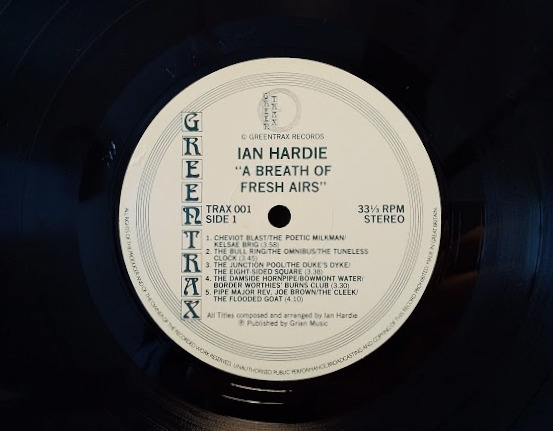 IAN HARDIE-A Breath Of Fresh Airs/試聴/'86 英Greentrax原盤　スコティッシュ　英トラッド　盤洗浄済_IAN HARDIE-A Breath Of Fresh レーベル