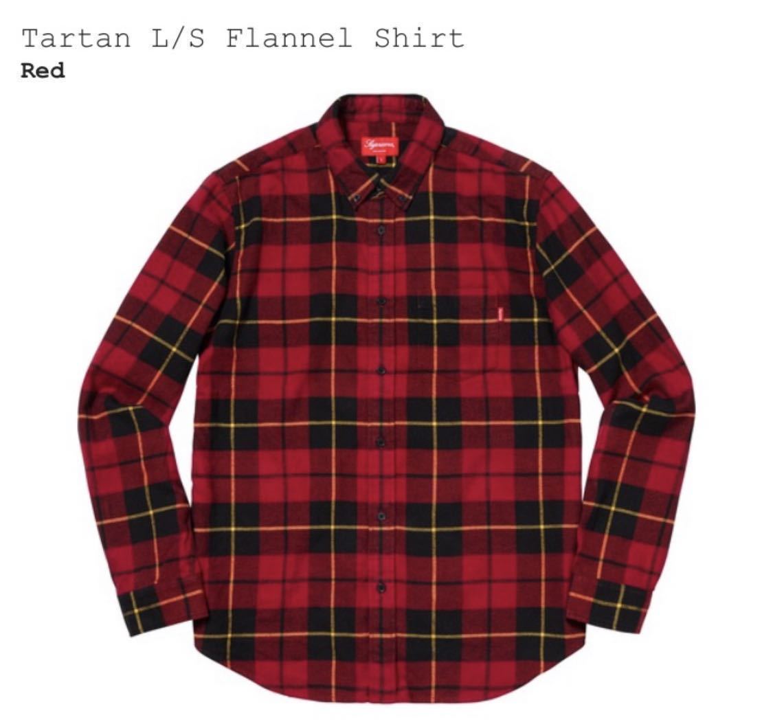 Sサイズ Supreme Tartan L/S Flannel Shirt Red シュプリーム タータン フランネル シャツ ネルシャツ レッド 赤 2018 FW AW 限定