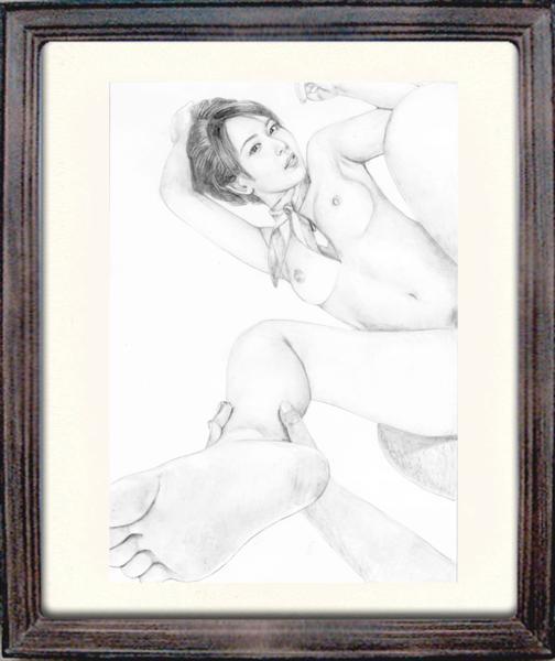 版画100円!石川吾郎 東スポ挿絵画 CAの女44(鉛筆画、木炭画)|売買