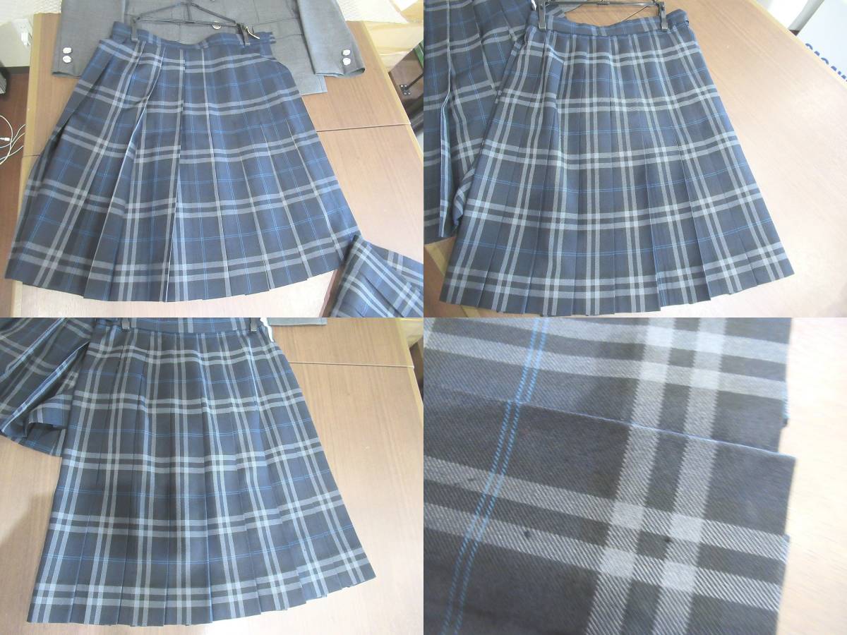 兵庫県立神崎高等学校 　神崎高校 女子　ブレザー　１５５B　　制服　/夏用　冬用チェック柄スカート2枚つき/　上下セット☆USED_画像2