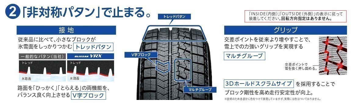 即納 ブリヂストン VRX 21年製 205/65R15 4本セット 【送料無料】 205/65-15 スタッドレス スタッドレスタイヤ 2021年製 新品 ヤ1_画像3