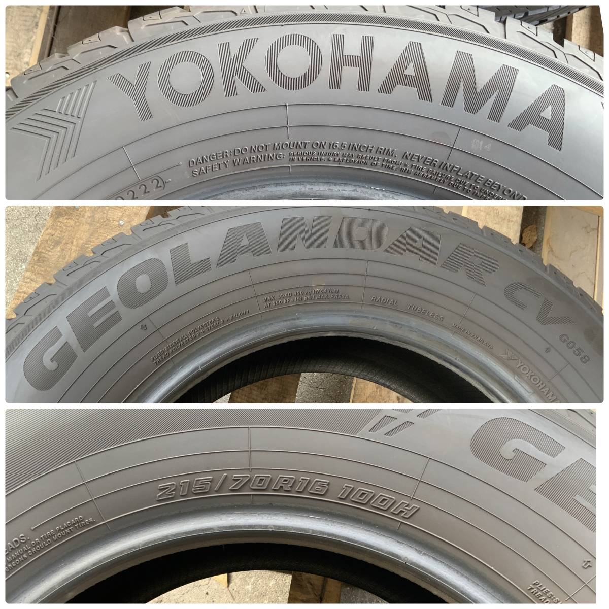 YOKOHAMA GEOLANDAR CV G058 215/70R16 中古 2022年製 3本 2021年製 1本　合計4本　ヨコハマ　ジオランダー_画像4