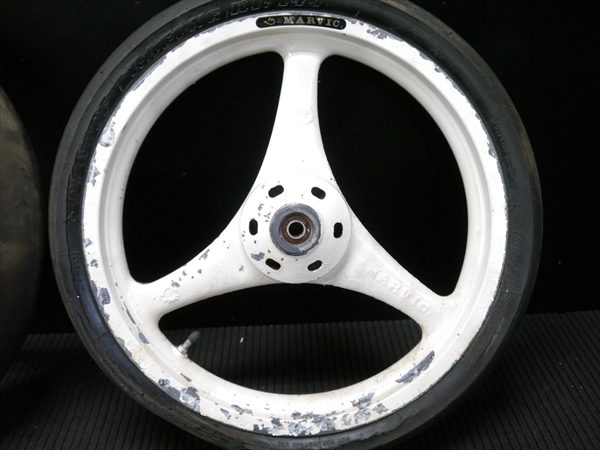 R53232 RS125 HRC NF4より NX4対応 MARVICマービック マグ ホイール 前後ASSY 17インチ マルケジーニ 2.50 3.50-17 NX4 エイプ モンキー_画像3